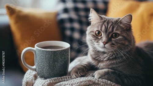 Cat Relaxing on the Couch