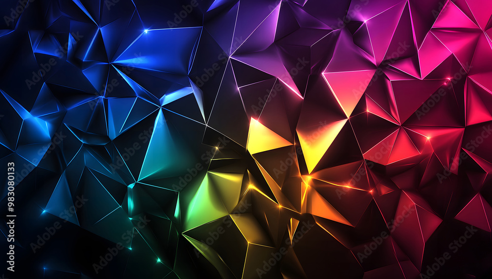 Obraz premium Abstract Digital Network - Vibrant Geometric Connections