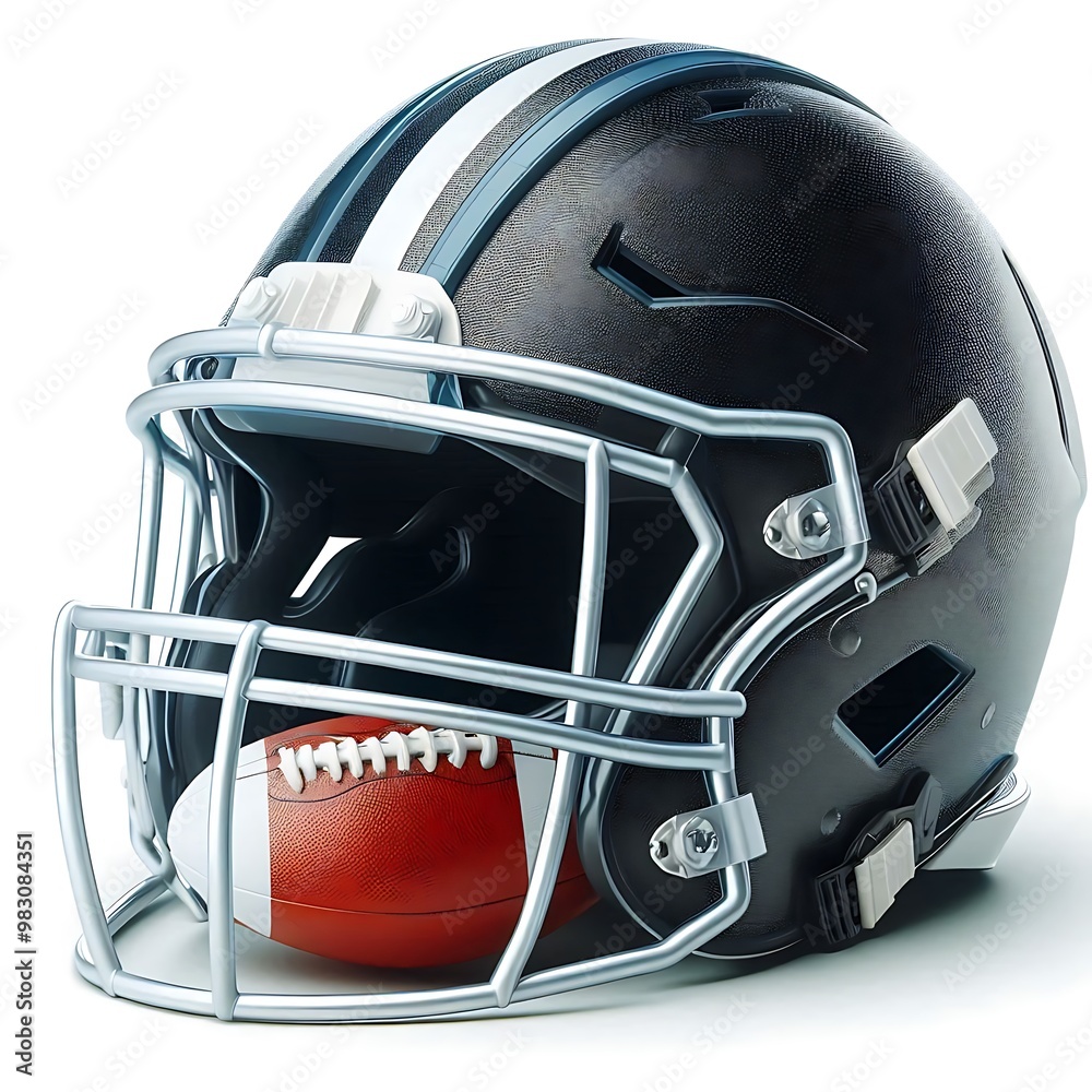 Naklejka premium american football helmet isolated on white background