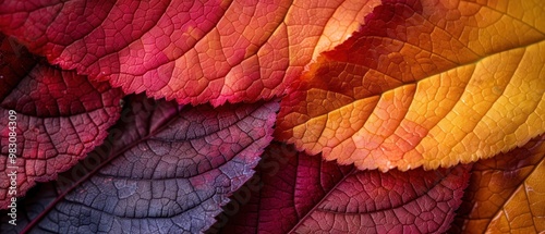 Vibrant Autumn Leaves in Rich Colors and Textures