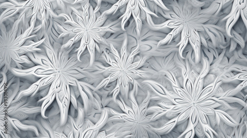 Illustration of snowflakes on a gray background