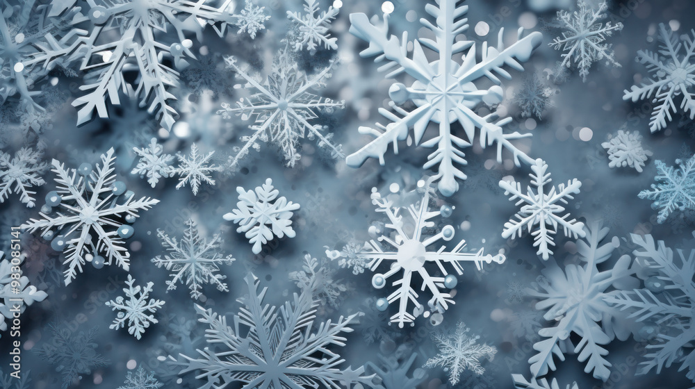 Illustration of snowflakes on a gray background Illustration of snowflakes on a gray background