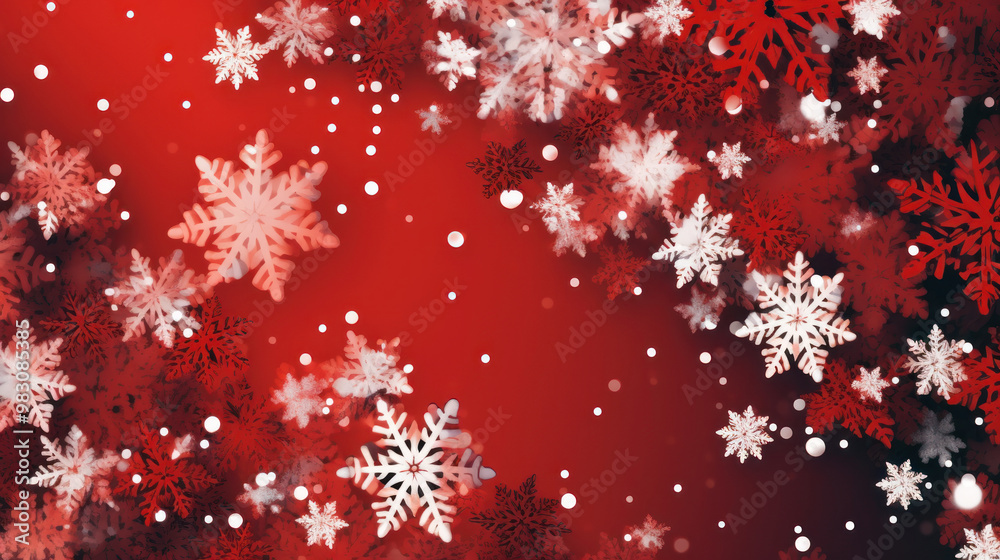 Illustration of snowflakes on a red background Illustration of snowflakes on a red background
