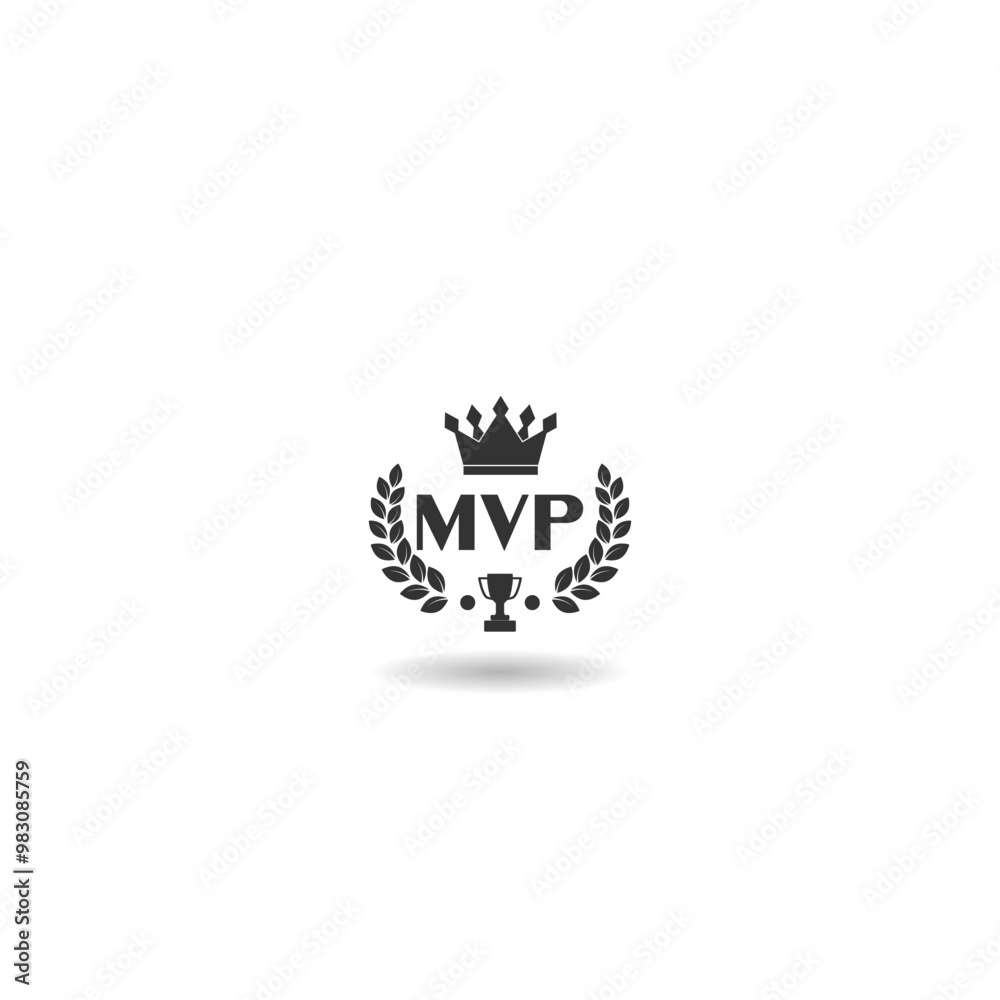MVP Most Valuable Player icon with shadow MVP Most Valuable Player icon with shadow
