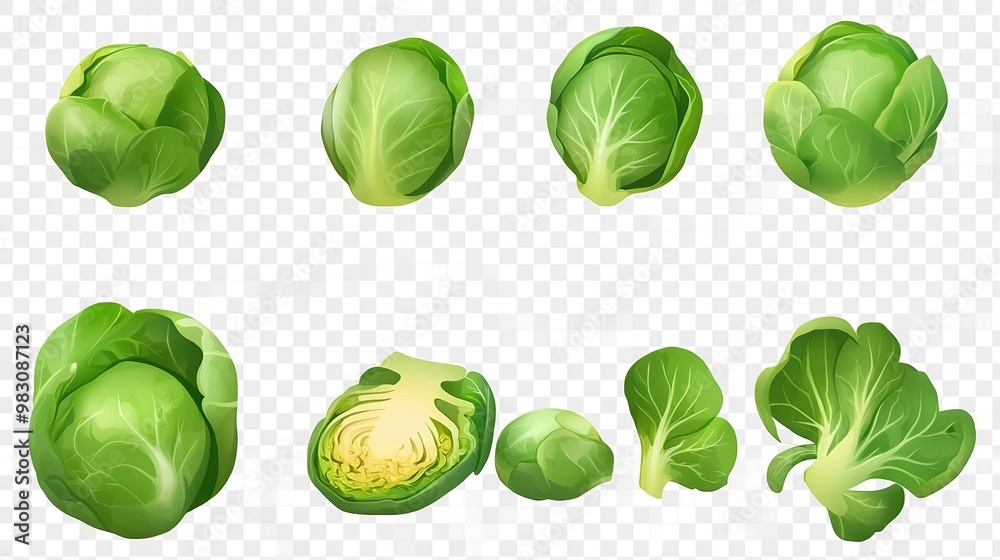 A collection of green vegetables including broccoli, cabbage, and lettuce A collection of green vegetables including broccoli, cabbage, and lettuce