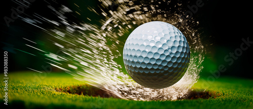 Golf, golf ball in a dynamic shot.