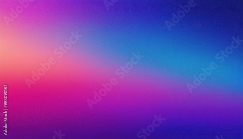 Vibrant poster noise texture banner  cover header backdrop design  and a grainy purple  blue  and pink color gradient background