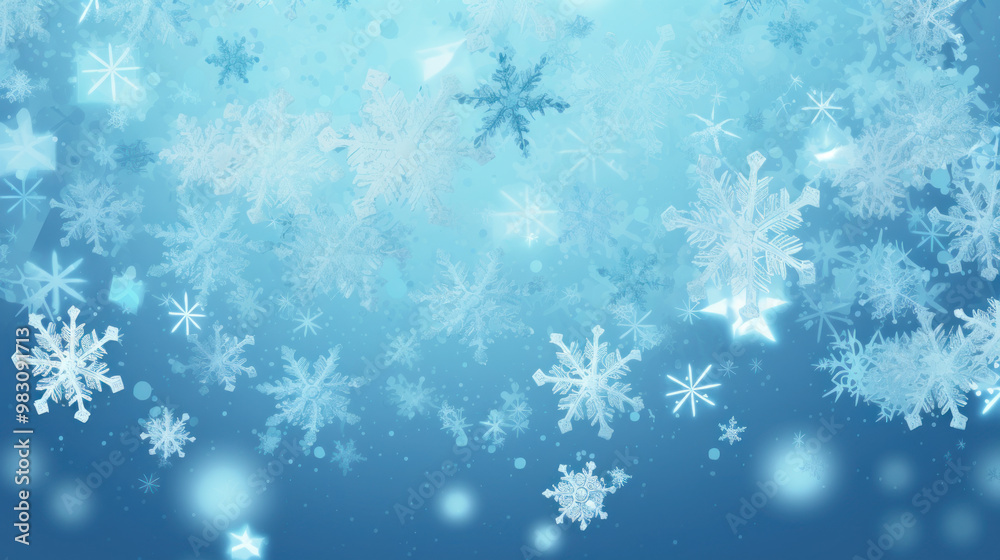 Illustration of snowflakes on a light cyan background Illustration of snowflakes on a light cyan background
