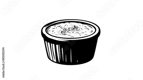 Dip served in a small ramekin with a consistent texture and no visible garnishes, food illustration vector