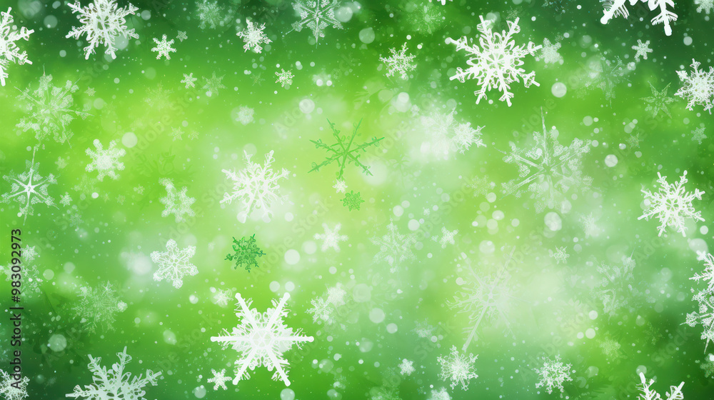 Illustration of snowflakes on a vivid lime background Illustration of snowflakes on a vivid lime background