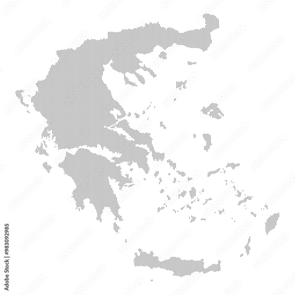 Fototapeta premium Greece map with dotted pattern vector illustration
