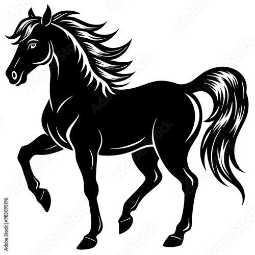 Horses Silhouettes.horse silhouette vector illustration.Big set of horses silhouettes, vector illustration.Silhouettes of Horses Running.minimalist male Horse racing, vector silhouette running horse 