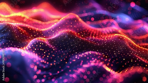 Abstract colorfur background digital wave cyber surface diodes