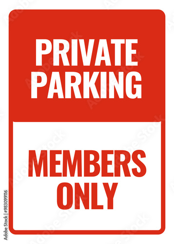 Red and White Simple Minimalist Private Parking Sign Poster - 1