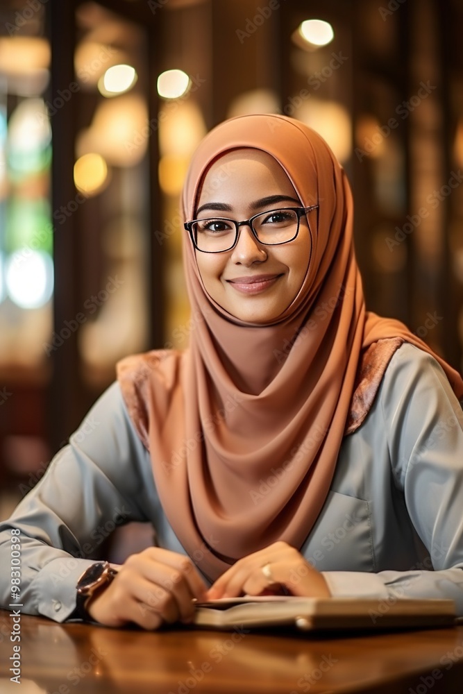 muslim woman university student at library muslim woman university student at library