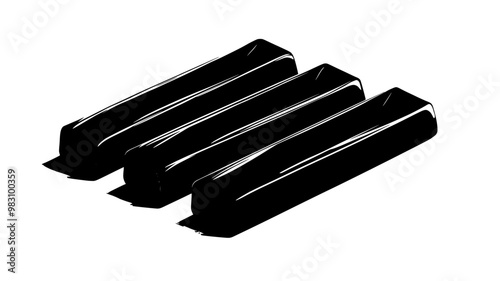 Protein bars in a row, showing consistency in size and shape, food illustration vector