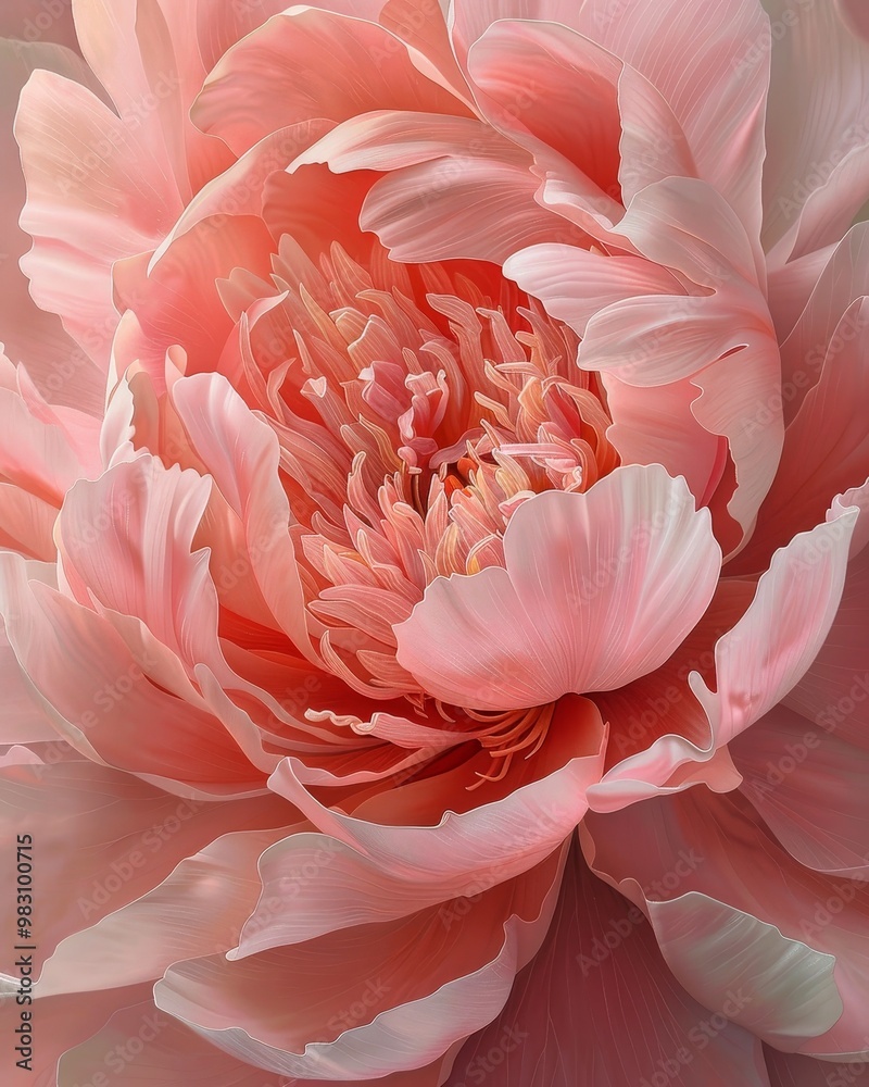 A close-up of a delicate pink peony flower in full bloom. The petals are soft and velvety, with a gentle curve. A close-up of a delicate pink peony flower in full bloom. The petals are soft and velvety, with a gentle curve.