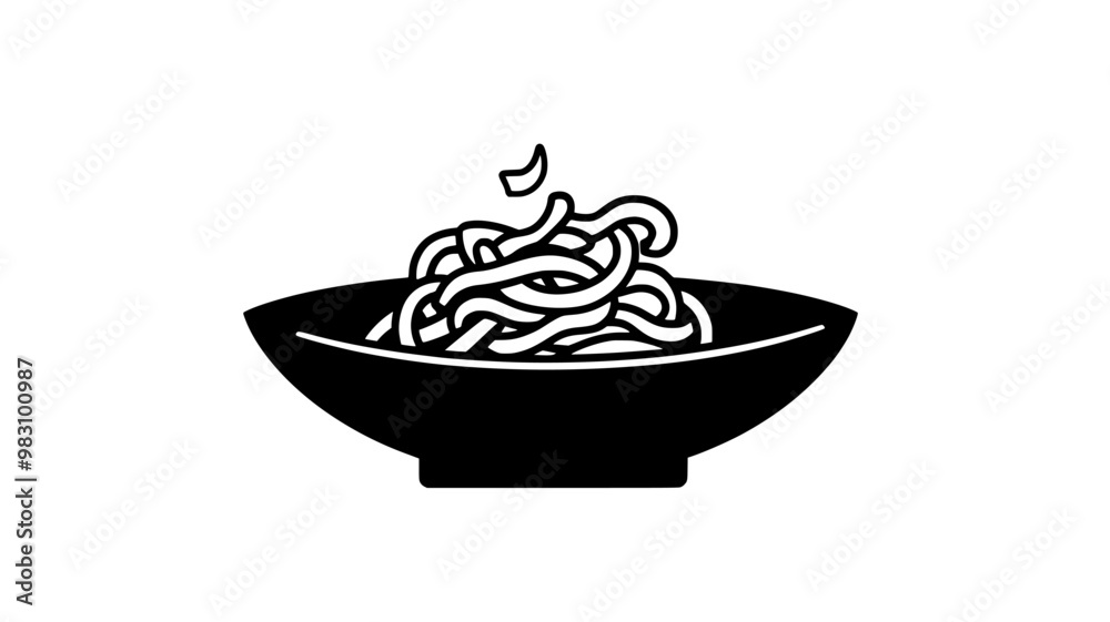 Small bowl of curly fries in the center of a plate, food vector graphic Small bowl of curly fries in the center of a plate, food vector graphic