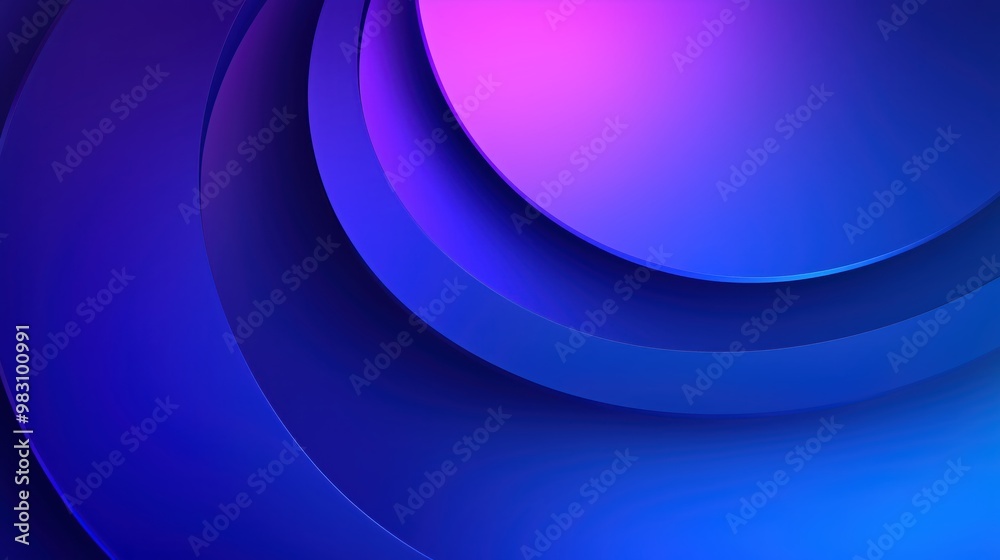 Fototapeta premium Abstract Gradient Background with Overlapping Circular Layers in Blue and Purple Tones