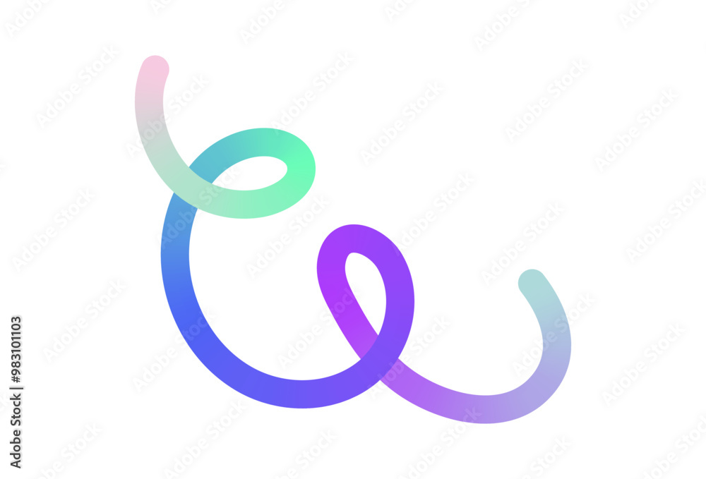 Neon Color Gradient squiggle lines. Scribble stripe with wavy elements. Abstract organic dynamic colorful Sshapes on dark background. Neon Color Gradient squiggle lines. Scribble stripe with wavy elements. Abstract organic dynamic colorful Sshapes on dark background.