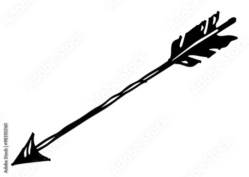 PNG Playful dashed arrow line silhouette arrowhead weaponry.