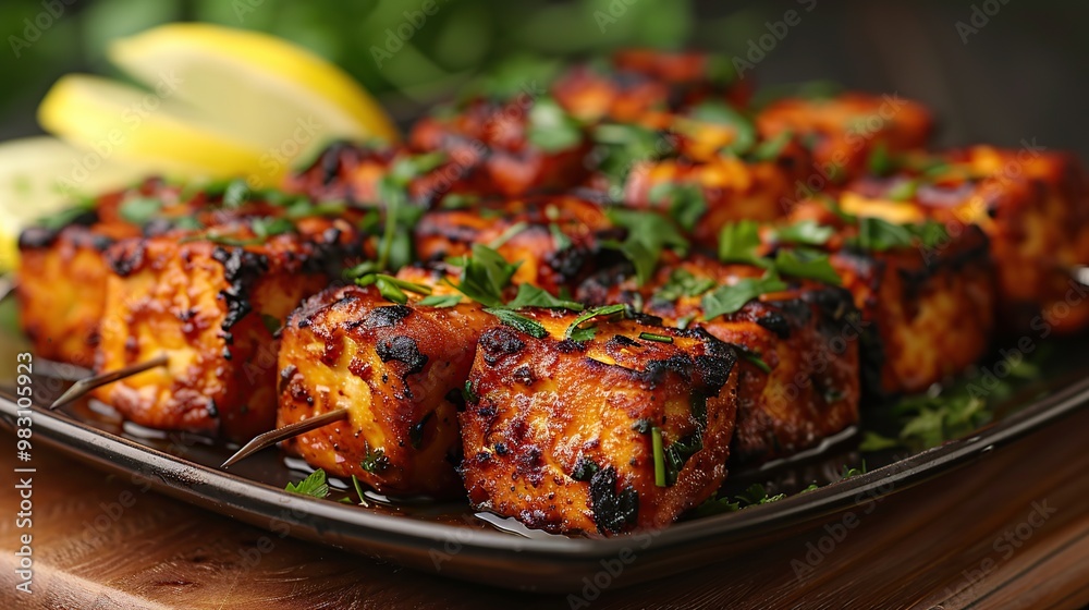 Grilled Paneer Tikka Skewers Grilled Paneer Tikka Skewers