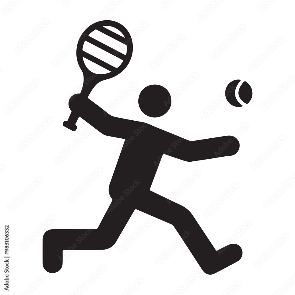 Fototapeta premium Tennis icon silhouette on white background