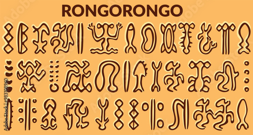 Obraz na plátně Rongorongo on Easter island  or Rapa Nui