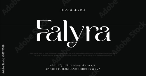 Elegant Font Uppercase Lowercase and Number. Classic Lettering Minimal Fashion Designs. Typography modern Serif fonts regular decorative vintage concept.