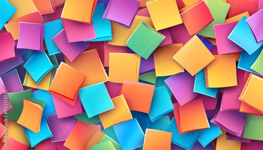 A seamless illustration of multicolored sticky notes A seamless illustration of multicolored sticky notes