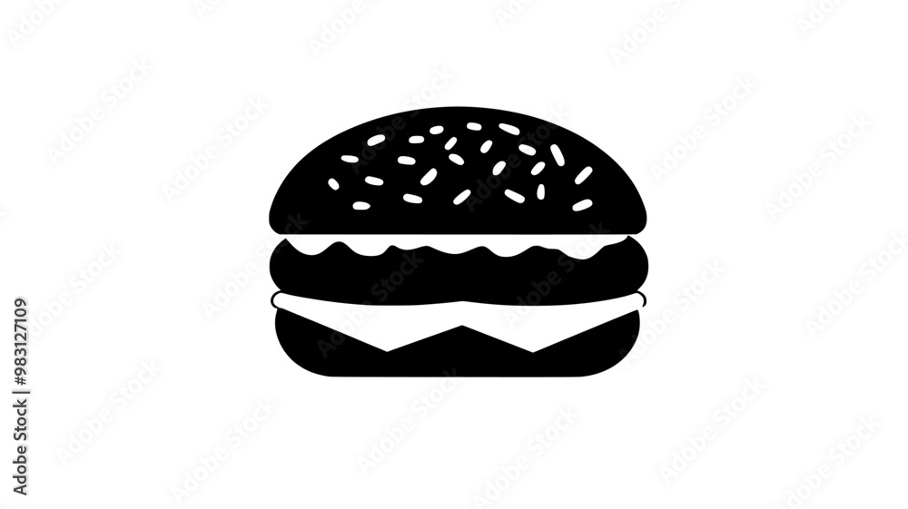 Bun with patty and fillings, placed horizontally on a flat background, food illustration vector Bun with patty and fillings, placed horizontally on a flat background, food illustration vector