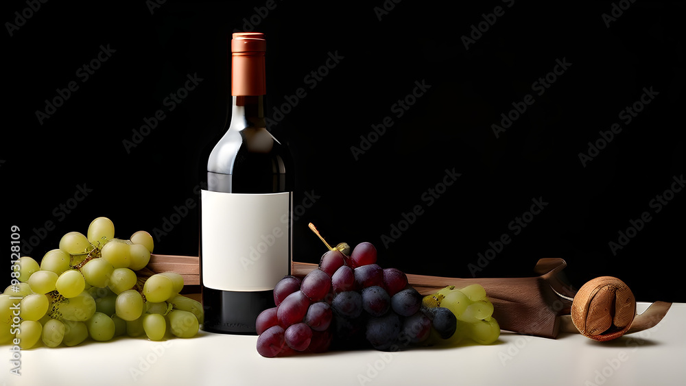 Obraz premium still life with wine and grapes