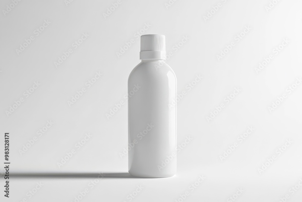 White cosmetic container made of plastic positioned on a crisp white background White cosmetic container made of plastic positioned on a crisp white background