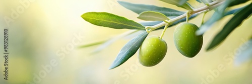 Wallpaper Mural  A sunny day presents an olive tree branch laden with green olives and vibrant leaves Torontodigital.ca