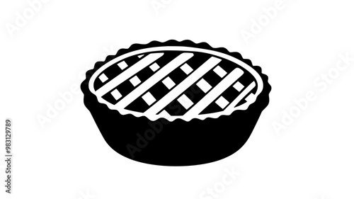 Pie featuring a woven top, filled with a mixture of fruit and baked to completion, food vector graphic