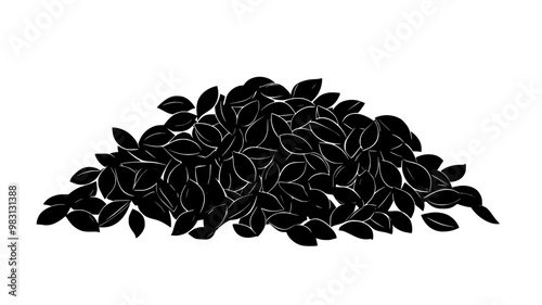 Small pile of pumpkin seeds displayed in a slightly irregular pattern, food vector illustration