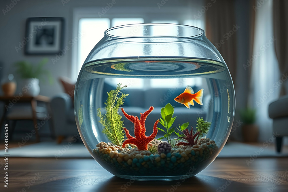 goldfish in fishbowl goldfish in fishbowl