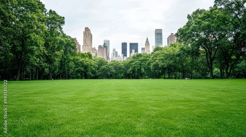 Lush green park with skyline view, blending nature and urban life, offering a serene escape amidst city hustle. Lush green park with skyline view, blending nature and urban life, offering a serene escape amidst city hustle.