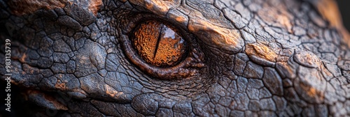  A tight shot of an elephant's eye revealing just the bulbous orb