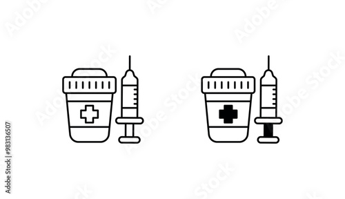 Opioid Pain killers icon design with white background stock illustration