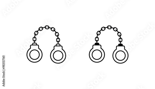 Handcuffs icon design with white background stock illustration