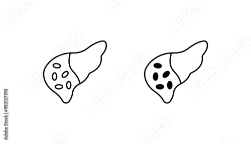 Liver Damage icon design with white background stock illustration