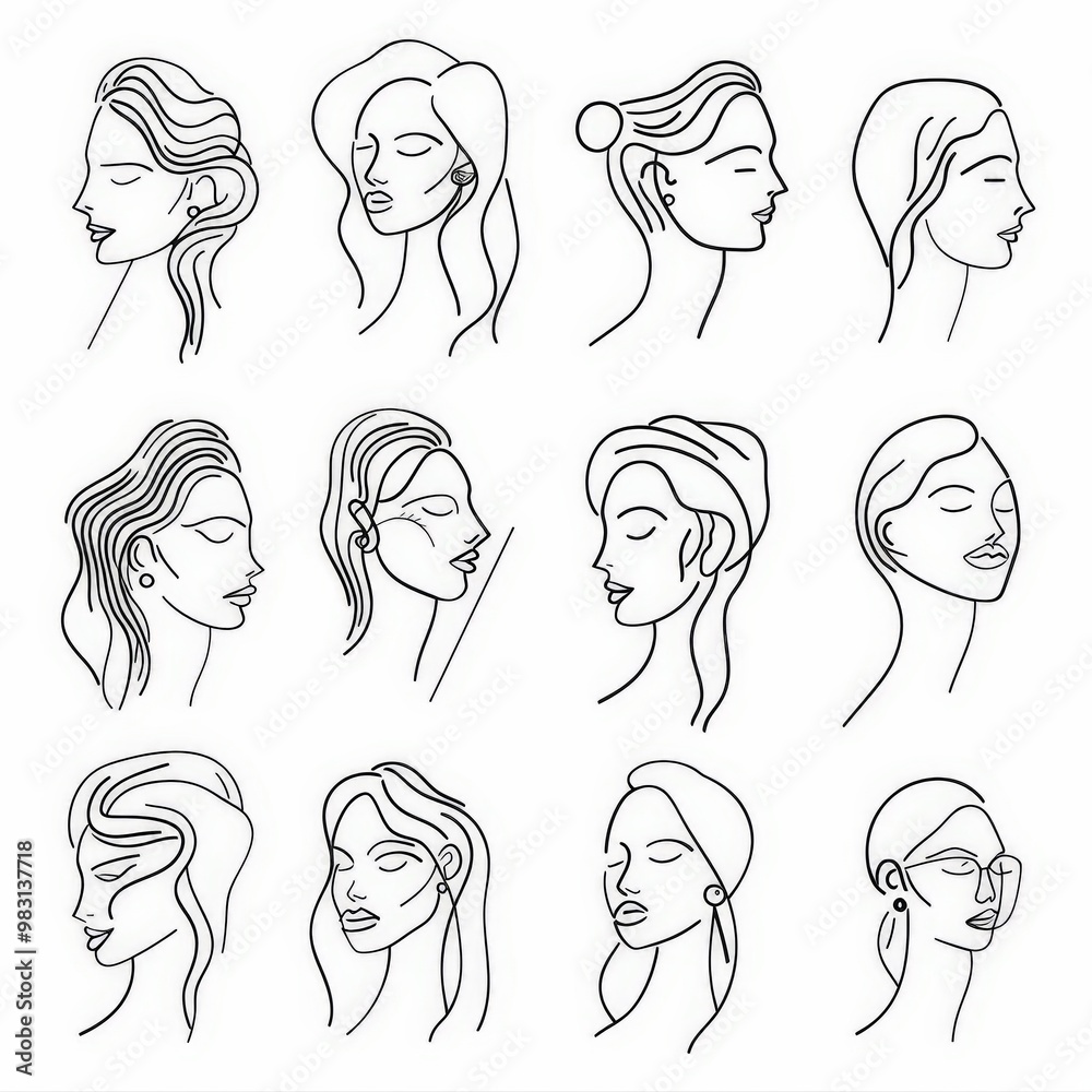 one line illustrations of women, clipart, simple design, vector, black and white, designs for brooches and pins, isolated on white stylize 50 one line illustrations of women, clipart, simple design, vector, black and white, designs for brooches and pins, isolated on white stylize 50