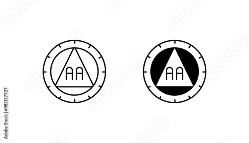 Aa Chip icon design with white background stock illustration