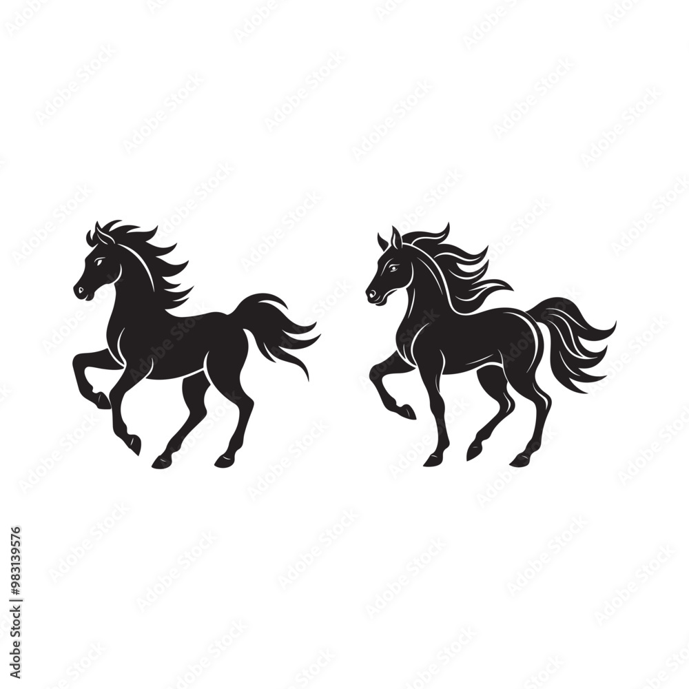 rider horse silhouette vector, black and white silhouette, vector and illustration rider horse silhouette vector, black and white silhouette, vector and illustration