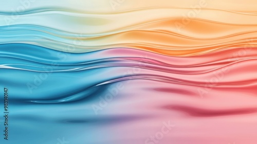 Colorful abstract wave pattern with flowing lines and smooth gradients. photo