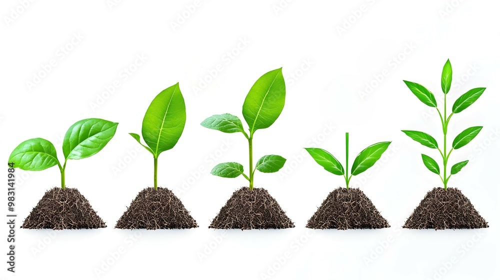 Naklejka premium Plant Growth Stages New Life