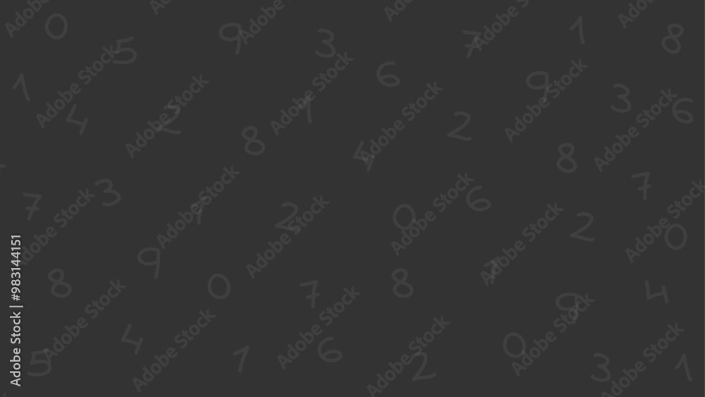 Numbers from 0 to 9 scattered across a dark gray background. Simple handwritten numbers background. Numbers from 0 to 9 scattered across a dark gray background. Simple handwritten numbers background.