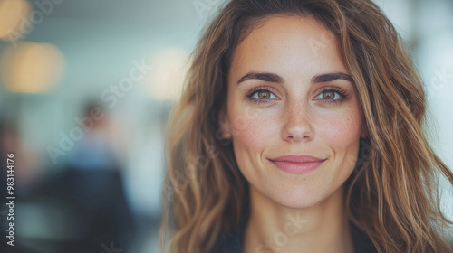 Wallpaper Mural Close-up portrait of a young woman smiling. Torontodigital.ca