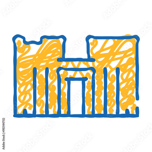horus temple doodle icon sketch vector. horus temple sign. isolated symbol illustration